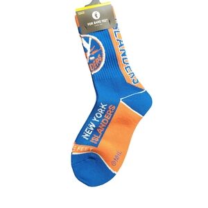 For Bare Feet Islanders Blue and Orange Athletic Socks